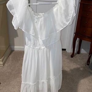 Hollister white off the should mini dress